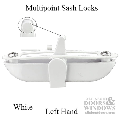 Multipoint Sash Lock Casement Window Handle Left Hand White - Multipoint Sash Lock Casement Window Handle Left Hand White
