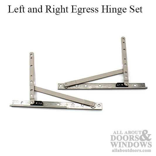 Roto 9-5/8 Left and Right Egress Hinge Set 7/16" Stack - Powder Coat