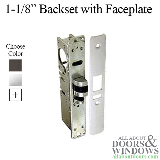 Deadlatch, Exit Door, 1-1/8  Backset, Flat Faceplate - Choose Color & Handing