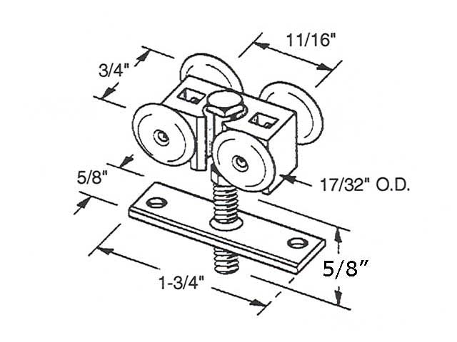 Multi-Fold Shutter Hanger, Short Bolt - Multi-Fold Shutter Hanger, Short Bolt