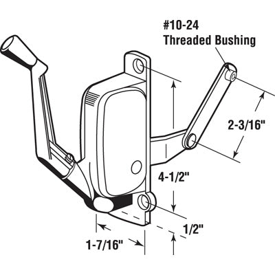 Awning Operator, Tucker Windows - right - Aluminum - Awning Operator, Tucker Windows - right - Aluminum