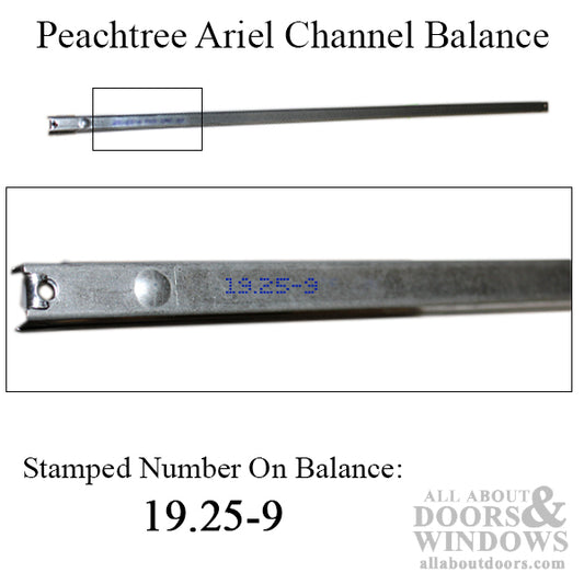 Peachtree Ariel 19-1/4-9 Channel Balance, 4248 Tempered Glass Non-Tilt Window