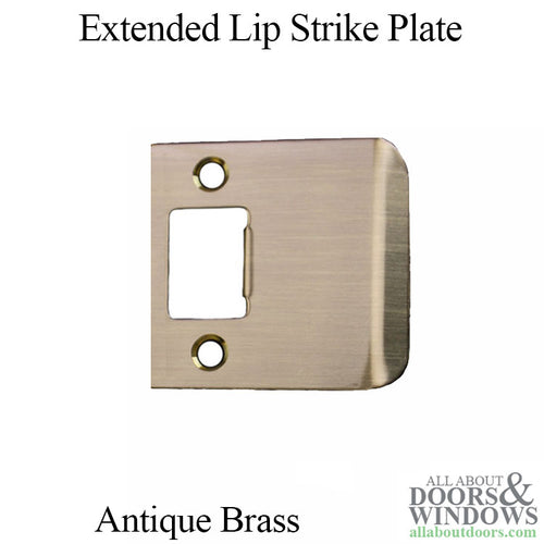 Strike Plate, Latch Extended Lip, Square Corners, 2-1/2