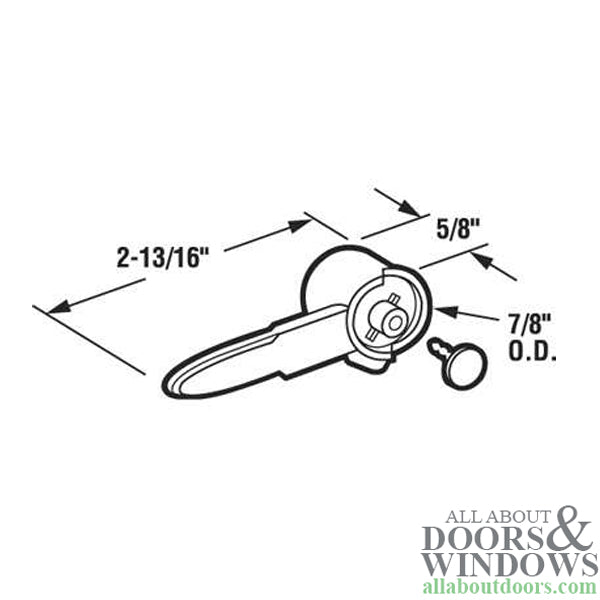 Steel Lever Latch with 1-1/4 Inch Tail for Sliding Glass Door  (Discontinued) - Steel Lever Latch with 1-1/4 Inch Tail for Sliding Glass Door  (Discontinued)