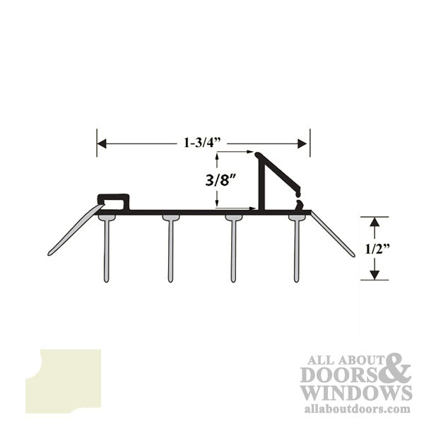 36 Inch 2 Kerf Snap-In Door Bottom /Sweep for 1-3/4 Inch Doors - Brown - 36 Inch 2 Kerf Snap-In Door Bottom /Sweep for 1-3/4 Inch Doors - Brown