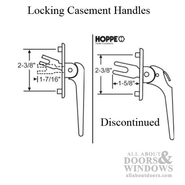 Casement Window Locking Handle with fork - White - Casement Window Locking Handle with fork - White