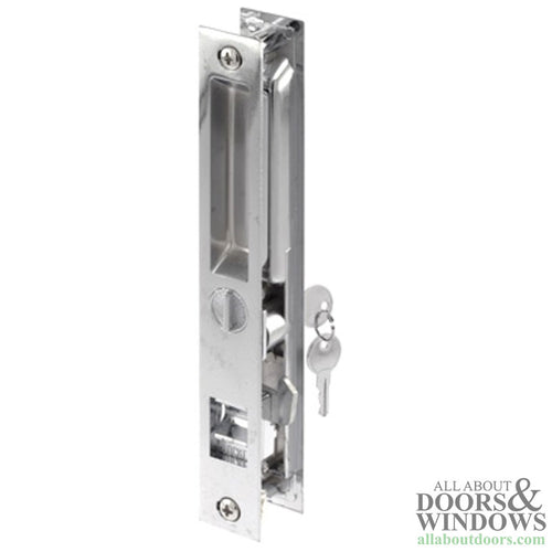 Keyed Sliding Door Handle Flush Type Handle Set with Hook Style Latch Keyed Chrome Finish - Keyed Sliding Door Handle Flush Type Handle Set with Hook Style Latch Keyed Chrome Finish