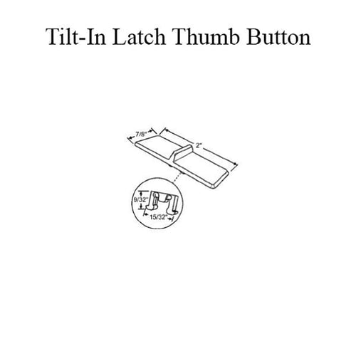 White Thumb Button for Tilt-In Latch - White Thumb Button for Tilt-In Latch