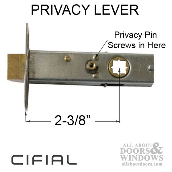 Discontinued - Cifial Privacy Latch, Lever, 2-3/8