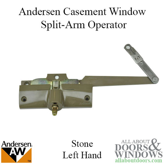 Andersen Split Arm Operator Left Hand in Stone Color 1982-1995 For Casement and Wood Windows 1361316