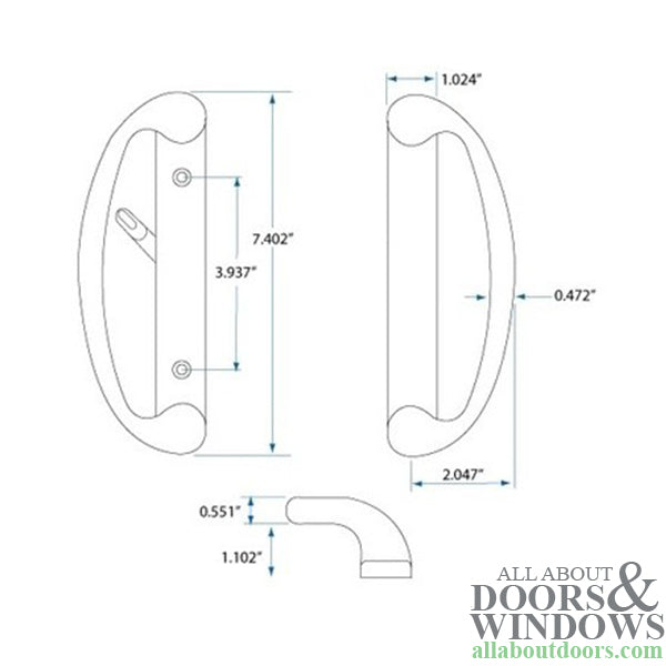 Sonoma Active Keyed Entry Handle Set with Full Cylinder for Sliding Patio Doors - Sonoma Active Keyed Entry Handle Set with Full Cylinder for Sliding Patio Doors