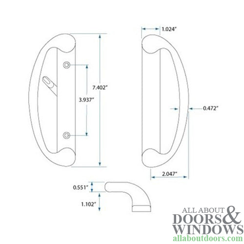 Sonoma Active Keyed Entry Handle Set with Full Cylinder for Sliding Patio Doors - Sonoma Active Keyed Entry Handle Set with Full Cylinder for Sliding Patio Doors