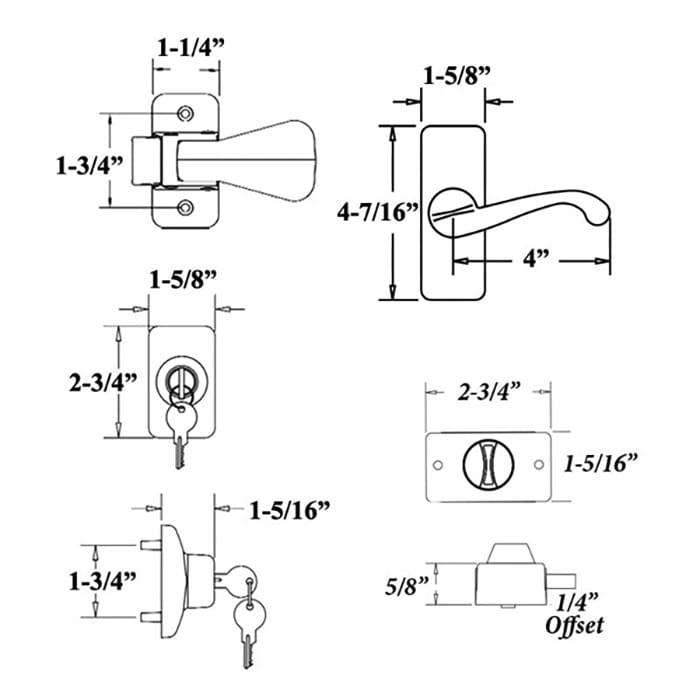 Blemished Storm Door Lever Handle With Keyed Deadbolt Georgian Storm Door Handle - Black - Blemished Storm Door Lever Handle With Keyed Deadbolt Georgian Storm Door Handle - Black