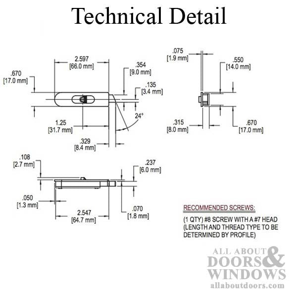 Windsor Metal & Plastic Tilt Latch, Double Hung, Right Hand- - Windsor Metal & Plastic Tilt Latch, Double Hung, Right Hand-