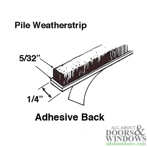 Adhesive Back Weatherstrip .250 Backing x .150 Pile - Adhesive Back Weatherstrip .250 Backing x .150 Pile