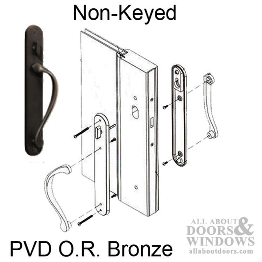 Marvin active Non-Keyed Ultimate Sliding French Door wide trim - PVD Oil Rubbed Bronze