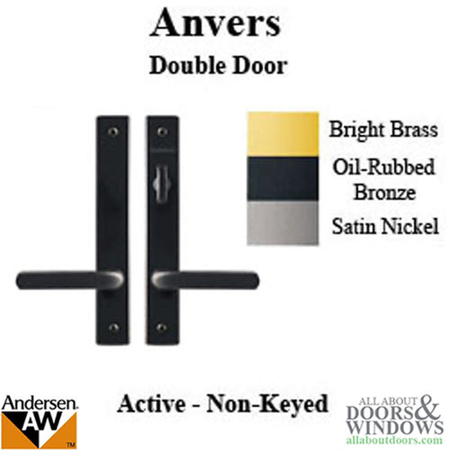 Andersen Anvers  Door Handles Double Active Hinged Door Hardware Set in Oil Rubbed Bronze - Andersen Anvers  Door Handles Double Active Hinged Door Hardware Set in Oil Rubbed Bronze