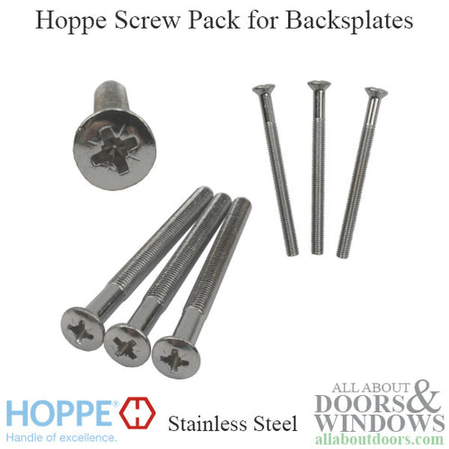 Hoppe Screw Pack for Backsplates, 3-pack - Polished Chrome - Hoppe Screw Pack for Backsplates, 3-pack - Polished Chrome