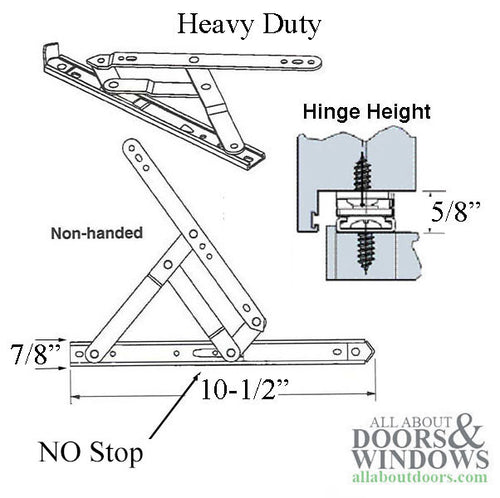 4 Bar Hinge 7/8 x 10.5  Truth 34.24.00.210  Anderberg  No Stop  Stainless Steel - 4 Bar Hinge 7/8 x 10.5  Truth 34.24.00.210  Anderberg  No Stop  Stainless Steel
