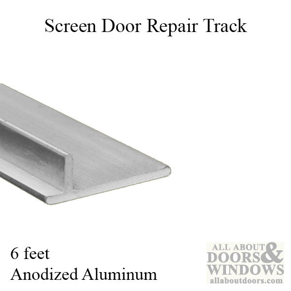 Screen Door Repair Track - Sliding Patio Door, Anodized Aluminum - 6 feet (72 inches) - Screen Door Repair Track - Sliding Patio Door, Anodized Aluminum - 6 feet (72 inches)