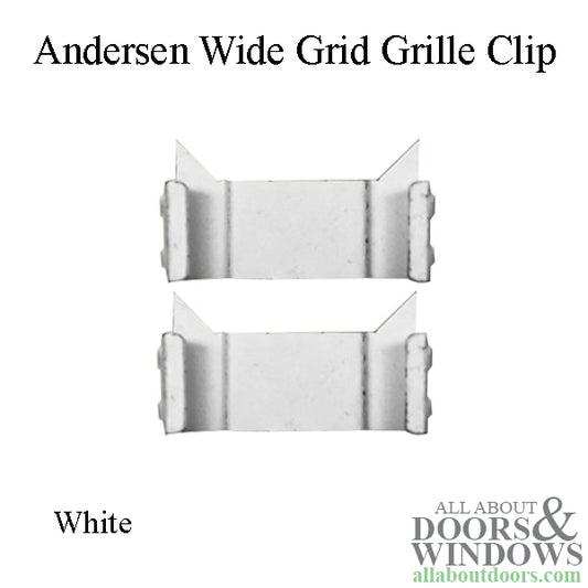 Andersen Perma-Shield Gliding Door Metal Grille Clip, Old Style, Wide Grids - White