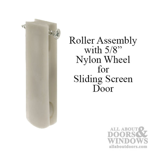 Roller Assembly with 5/8 Inch Nylon Wheel for Sliding Screen Door