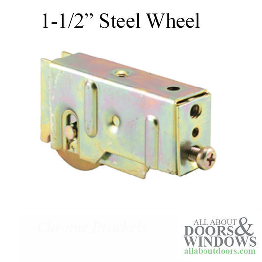 1-1/2  Steel Wheel Roller Assembly, 13/16 Housing