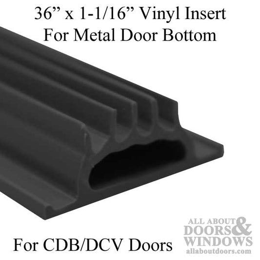 36" Insert For L-Shape and U-Shaped Aluminum Door Bottoms- Black