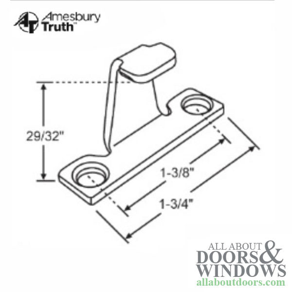 Truth Casement Sash Lock Keeper - Choose Finish - Truth Casement Sash Lock Keeper - Choose Finish
