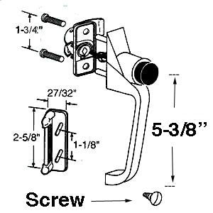 Storm Door Push Button Handle Set with Screw - Storm Door Push Button Handle Set with Screw