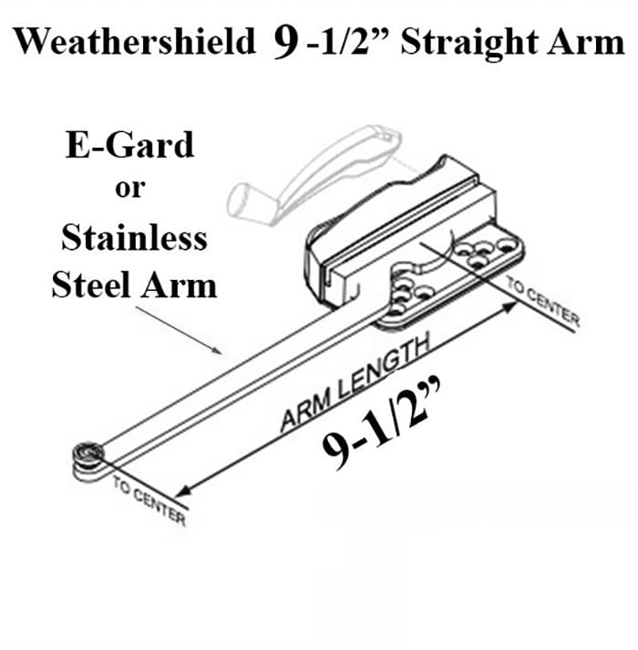 Truth 15.31 Weathershield series, 9-1/2  Single Straight Arm Casement Operator - Truth 15.31 Weathershield series, 9-1/2  Single Straight Arm Casement Operator
