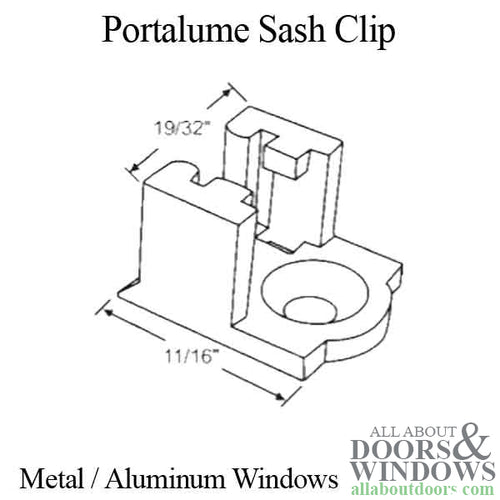 Plastic Portalume Sash Clip - White - Plastic Portalume Sash Clip - White