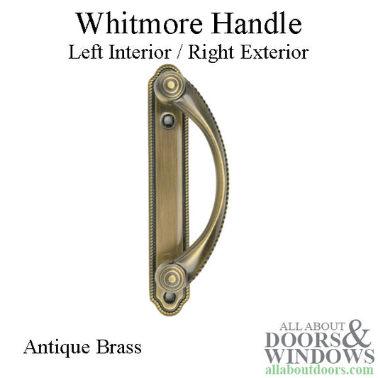 Andersen Whitmore Gliding Door Handle - Right Interior/Left Exterior - Antique Brass