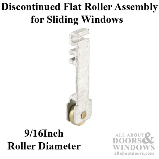 Roller Assembly (Flat) - Sliding Windows, Vertical Rail - Aluminum / Brass - Discontinued