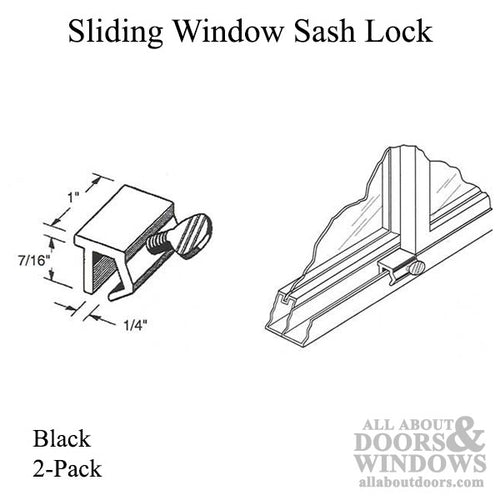 Sash Lock - Sliding Window, Black - 4 pack - Sash Lock - Sliding Window, Black - 4 pack