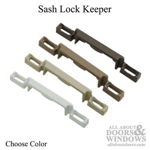 Keeper for Double Hung Window Sash Lock, 2-1/4'' screw hole centers - Choose Color - Keeper for Double Hung Window Sash Lock, 2-1/4'' screw hole centers - Choose Color