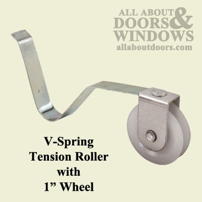 V-Spring Tension Roller Assembly with 1 Inch Nylon Wheel for Sliding Screen Door - V-Spring Tension Roller Assembly with 1 Inch Nylon Wheel for Sliding Screen Door