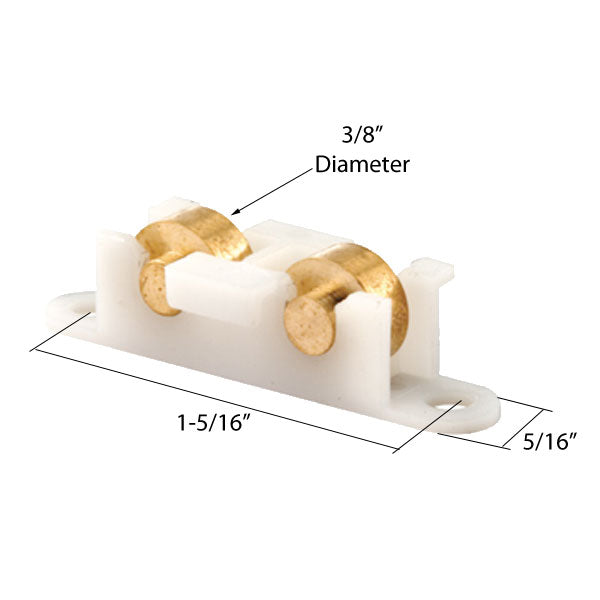 Roller Assembly (Flat) - Sliding Windows, Nylon / Brass - Roller Assembly (Flat) - Sliding Windows, Nylon / Brass