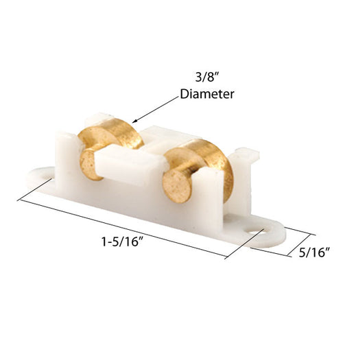 Roller Assembly (Flat) - Sliding Windows, Nylon / Brass - Roller Assembly (Flat) - Sliding Windows, Nylon / Brass