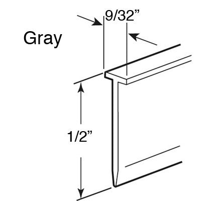 Shower door sweep  9/32 top x 1/2 inch length - Gray - Shower door sweep  9/32 top x 1/2 inch length - Gray