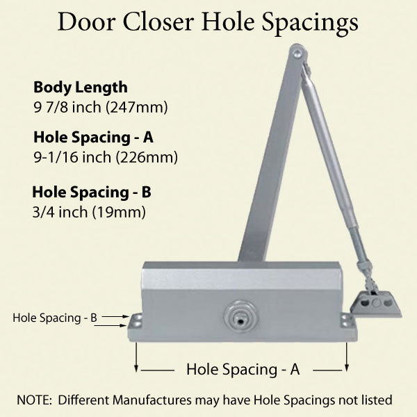 Grade 3 Streamline Commercial Door Closer with Back-check, Spring size 5 - Grade 3 Streamline Commercial Door Closer with Back-check, Spring size 5