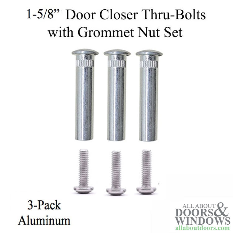 Thru-Bolt with Grommet Nut Set, 1-5/8 Inch Door Closer - Choose Color - Thru-Bolt with Grommet Nut Set, 1-5/8 Inch Door Closer - Choose Color