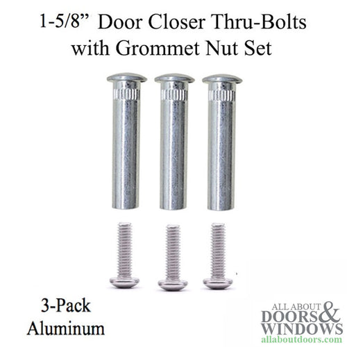 Thru-Bolt with Grommet Nut Set, 1-5/8 Inch Door Closer - Choose Color - Thru-Bolt with Grommet Nut Set, 1-5/8 Inch Door Closer - Choose Color