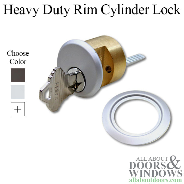 Rim Cylinder Lock - 5 Pin Brass w/ Schlage SC1 Keyway, for Panic Devices, Garage Doors, Deadbolts - Rim Cylinder Lock - 5 Pin Brass w/ Schlage SC1 Keyway, for Panic Devices, Garage Doors, Deadbolts