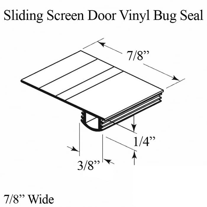 Vinyl Bug Seal for Sliding Screen Door, Black - Sold by the foot - Vinyl Bug Seal for Sliding Screen Door, Black - Sold by the foot