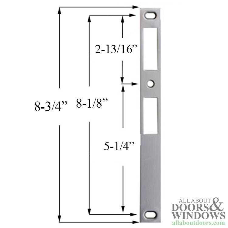 Strike Plate for Storm Door Mortise Lock 8.125 Inch Screw Hole Spacing - Strike Plate for Storm Door Mortise Lock 8.125 Inch Screw Hole Spacing
