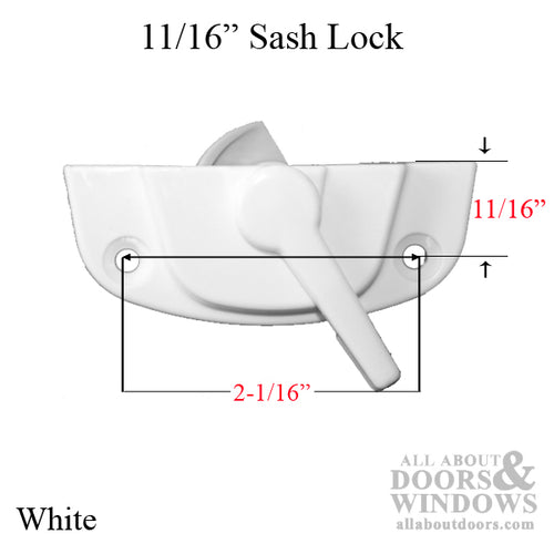 Genesis 2103 Sash Lock, Composite, Right Hand - White - Genesis 2103 Sash Lock, Composite, Right Hand - White