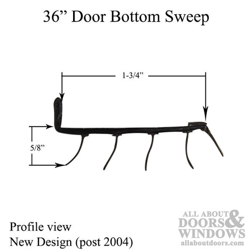 Door Bottom / Sweep, Staple-On, 36 Inch - Brown - Door Bottom / Sweep, Staple-On, 36 Inch - Brown