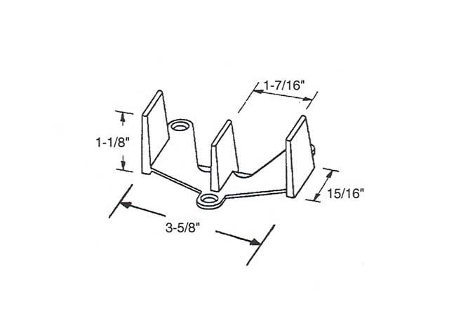 Guide, Wardrobe Door Bottom, 1-7/16 inch - Guide, Wardrobe Door Bottom, 1-7/16 inch