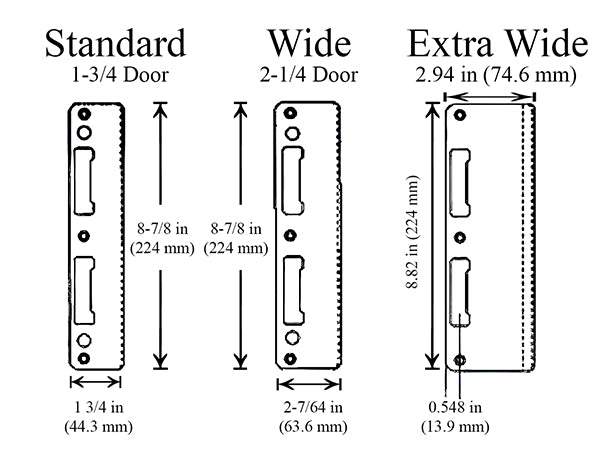 Latch & Deadbolt Strike Plate, 1.30 x 8.82 Flat - Rustic Umber - Latch & Deadbolt Strike Plate, 1.30 x 8.82 Flat - Rustic Umber